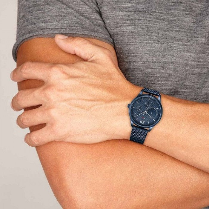 Navy Chronograph Mesh Precision