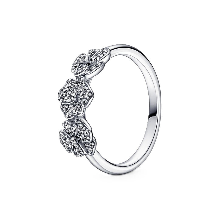 Pandora Silver Ring with Clear Crystal