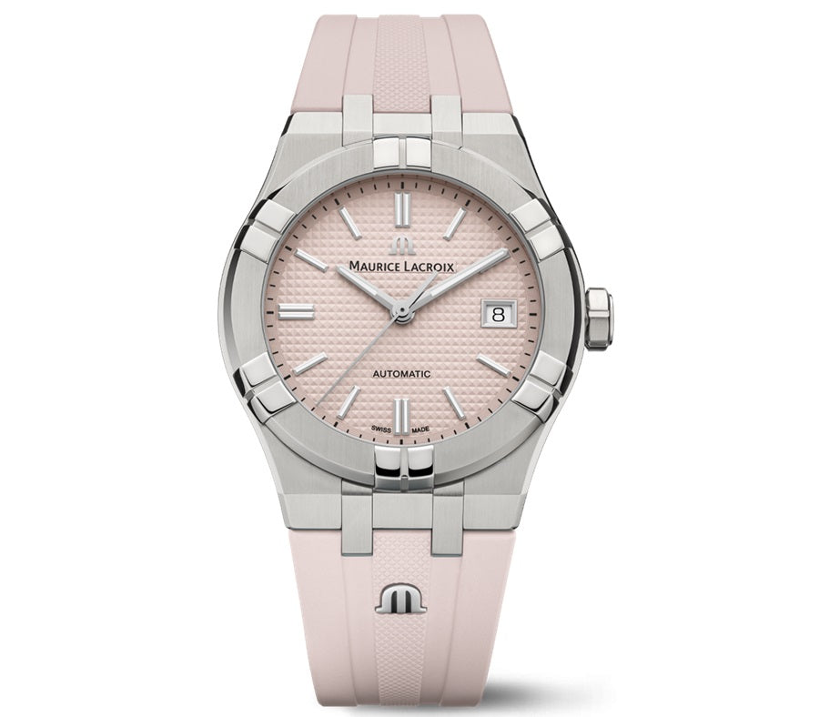 Maurice Lacroix Silver & Pink Automatic Watch
