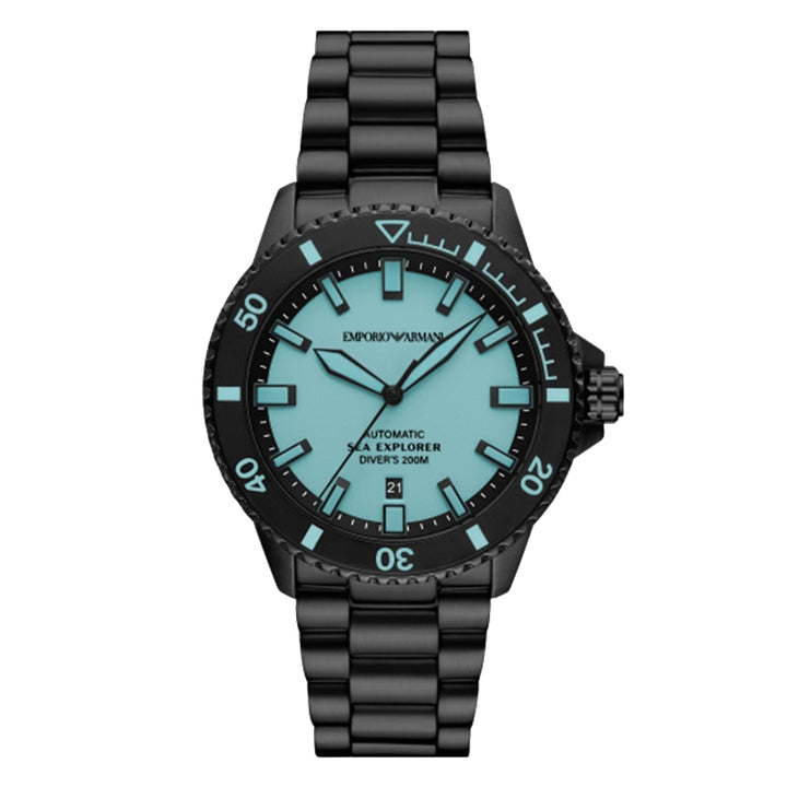 Sea Explorer Automatic Diver's Watch in Black and Light Blue