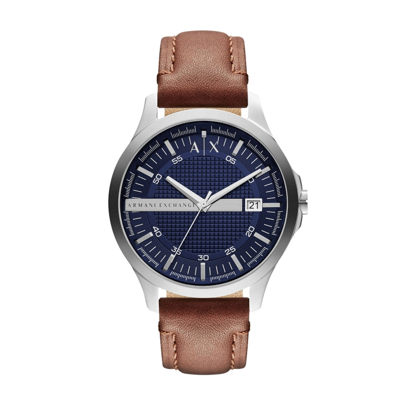 Armani Exchange Brown Leather Analog Watch