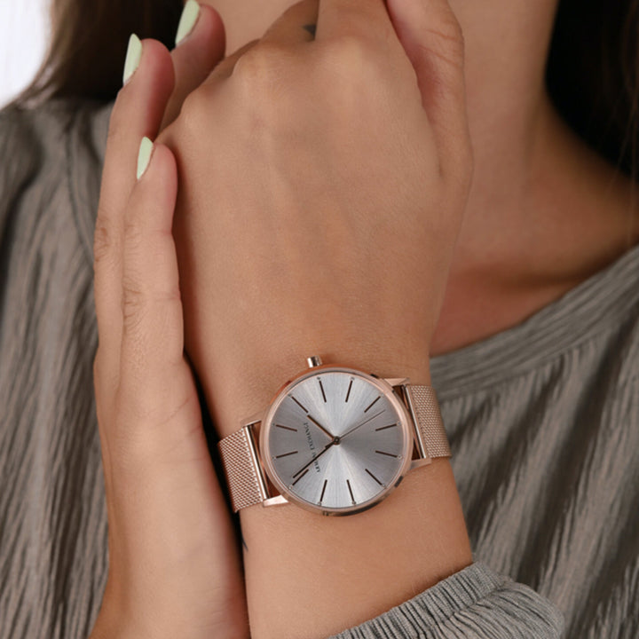 Armani Exchange Rose Gold Mesh Watch