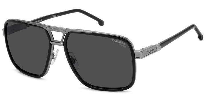 Sleek Aviator in Black and Silver Metal