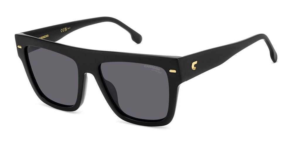 Sleek Black Acetate Frame with Gold Accents