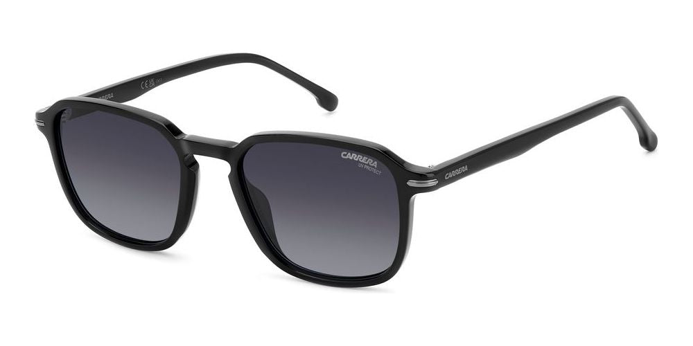 Bold Black Square Sunglasses with Gradient Gray Lenses