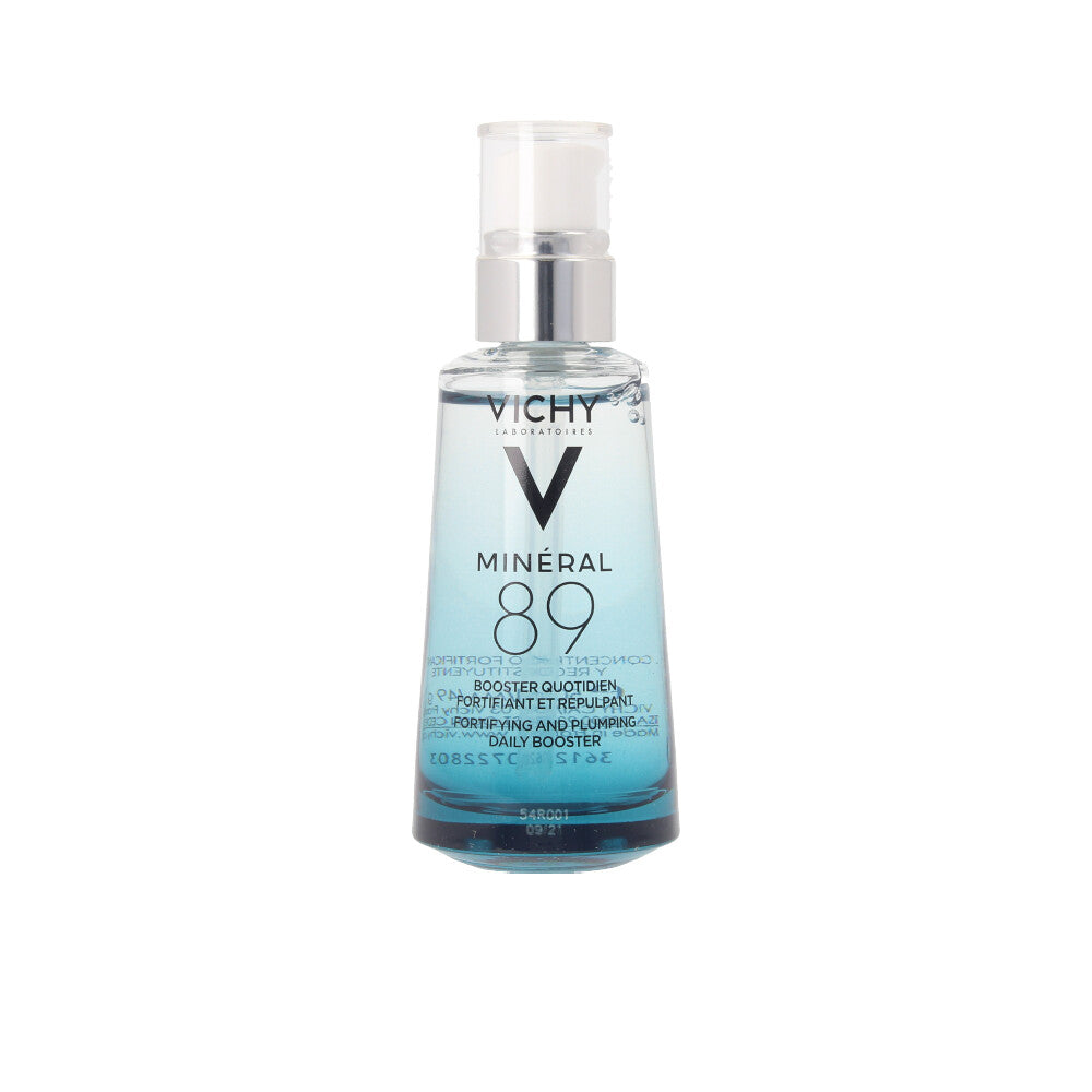 Clear gel serum bottle, 50 ml, hyaluronic booster with volcanic mineral water
