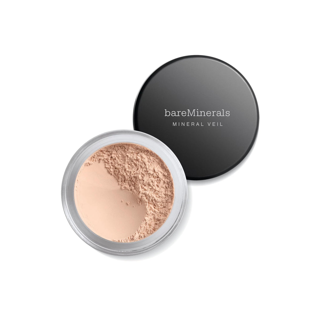 Small 9 g jar of translucent loose mineral powder, talc-free setting veil