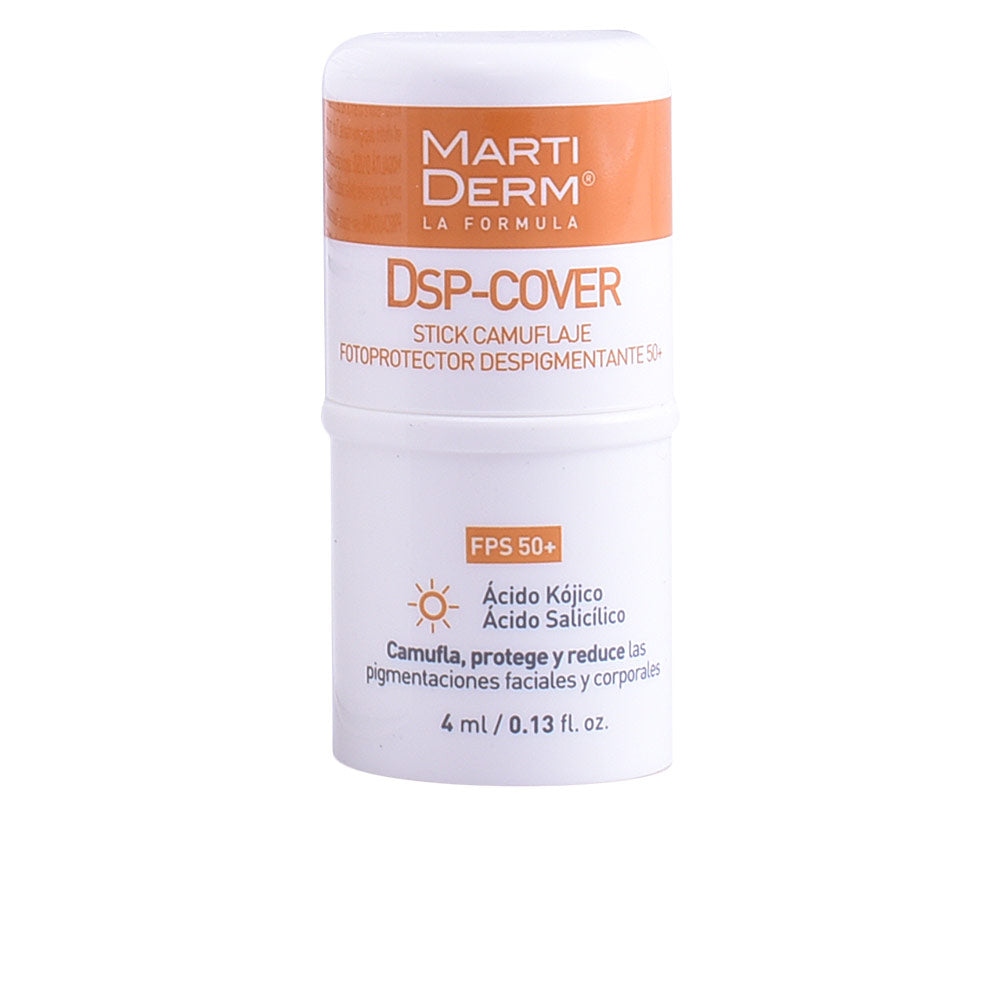 Small 4 ml tinted camouflage stick with SPF 50+ and depigmenting actives