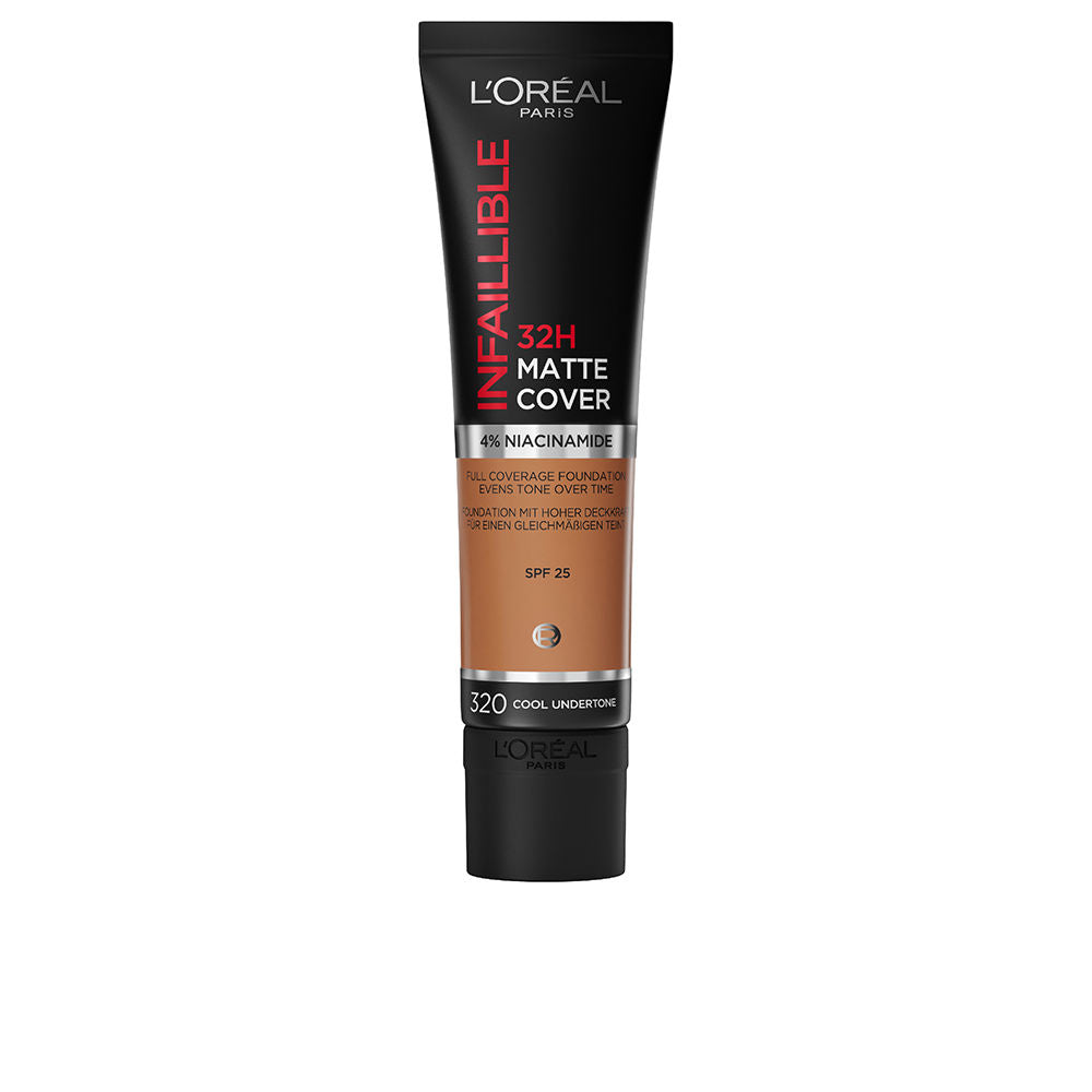 30 ml matte liquid foundation bottle, shade 320 cool undertone, Unisex