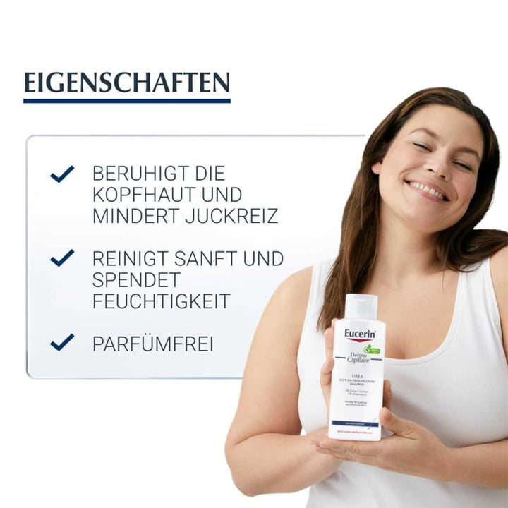 250 ml fragrance-free urea shampoo bottle for sensitive, dry scalp care