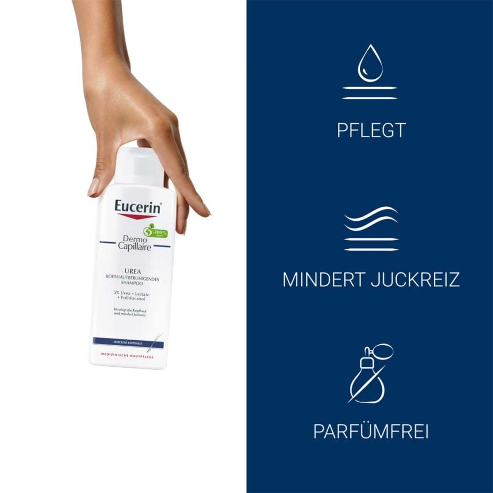 250 ml fragrance-free urea shampoo bottle for sensitive, dry scalp care