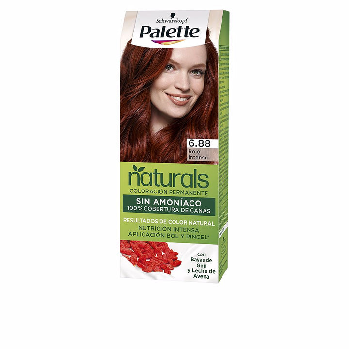 Tube of deep intense red permanent hair colour, cream formula, 6.88 shade
