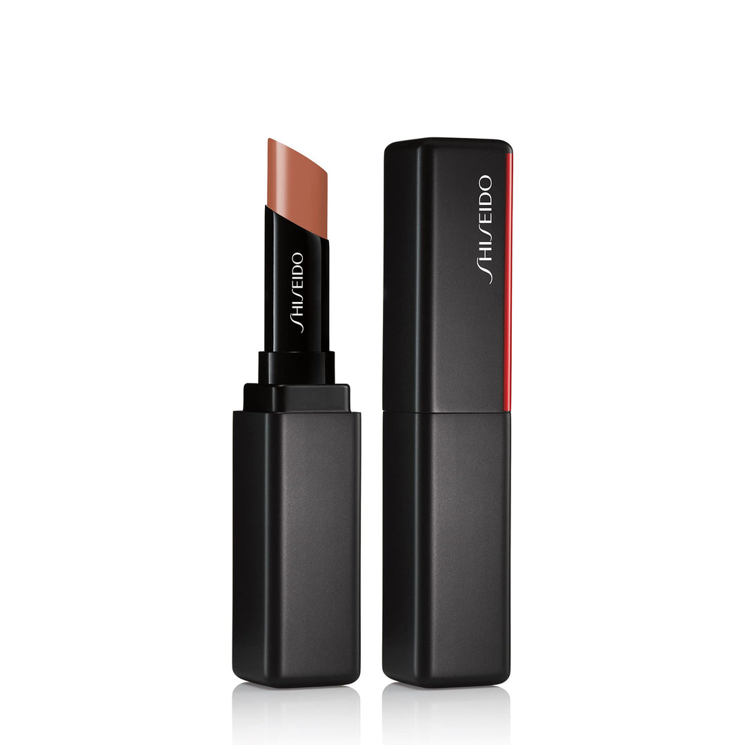 Slim 2 g semi‑translucent lip balm stick in soft bamboo shade, glossy finish