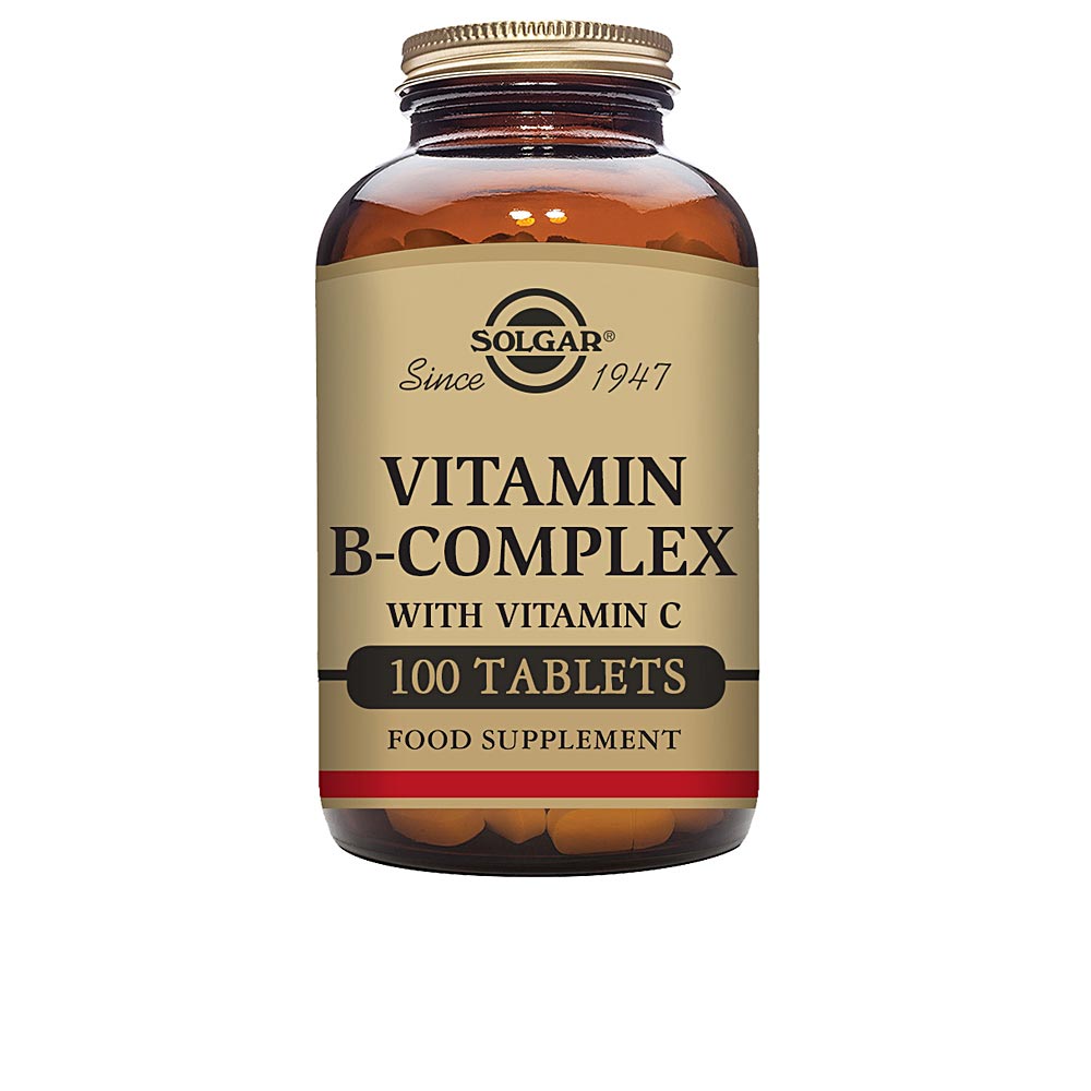 Amber supplement bottle of Unisex B‑Complex with Vitamin C, 100 capsules