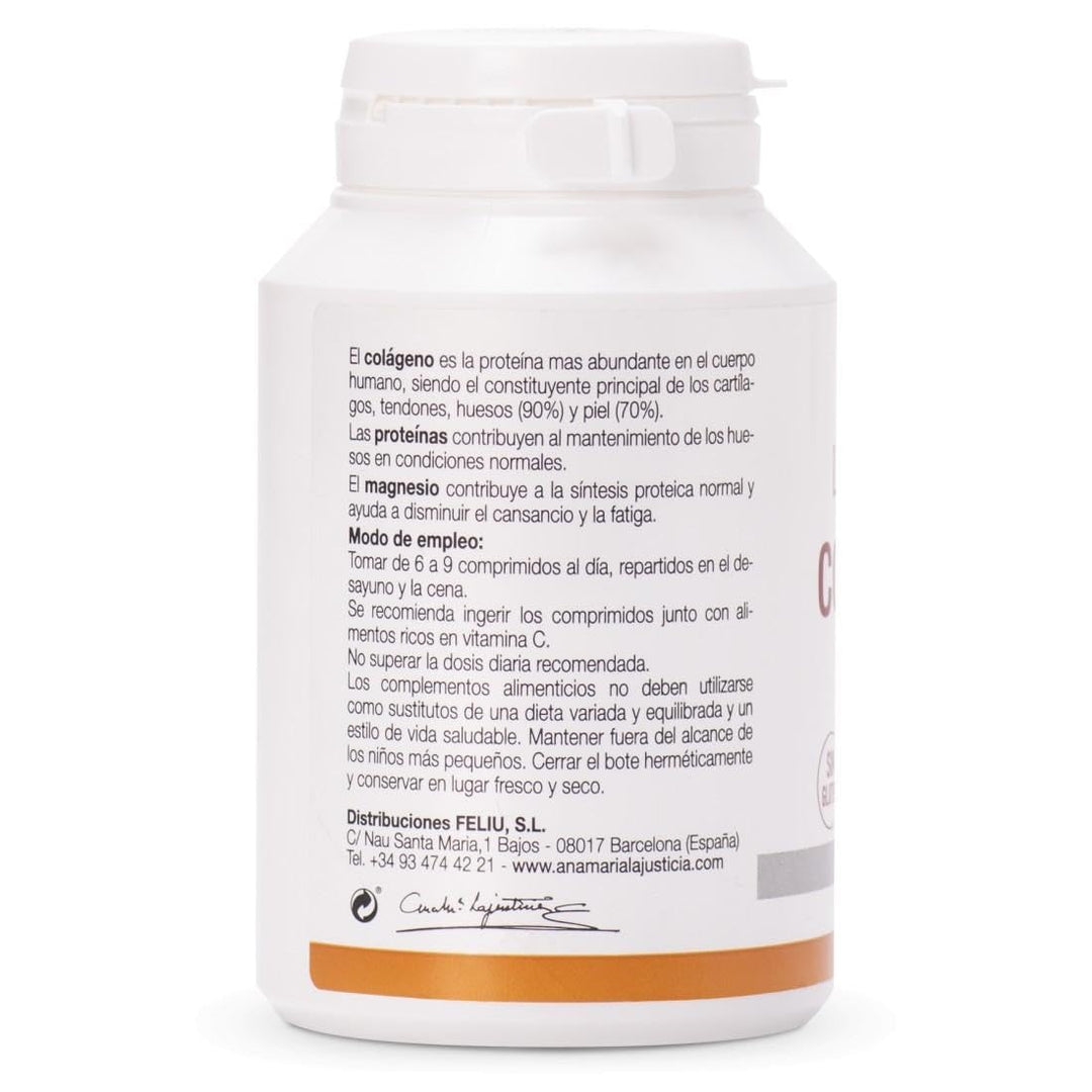 Bottle of 180 collagen and magnesium capsules, Unisex supplement