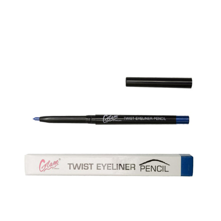 Retractable cream eyeliner pencil in blue, 0.3 g, twist-up