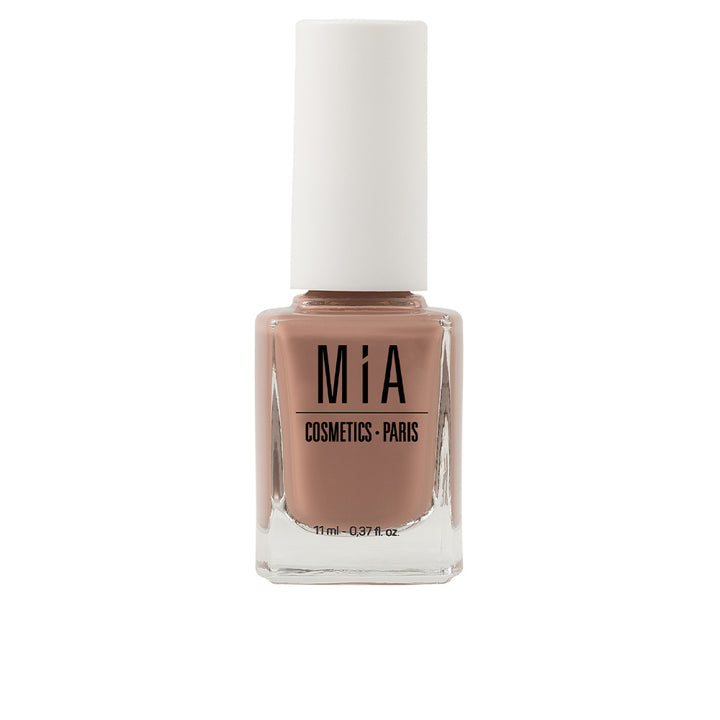 11 ml bottle of cinnamon nude nail polish, glossy finish