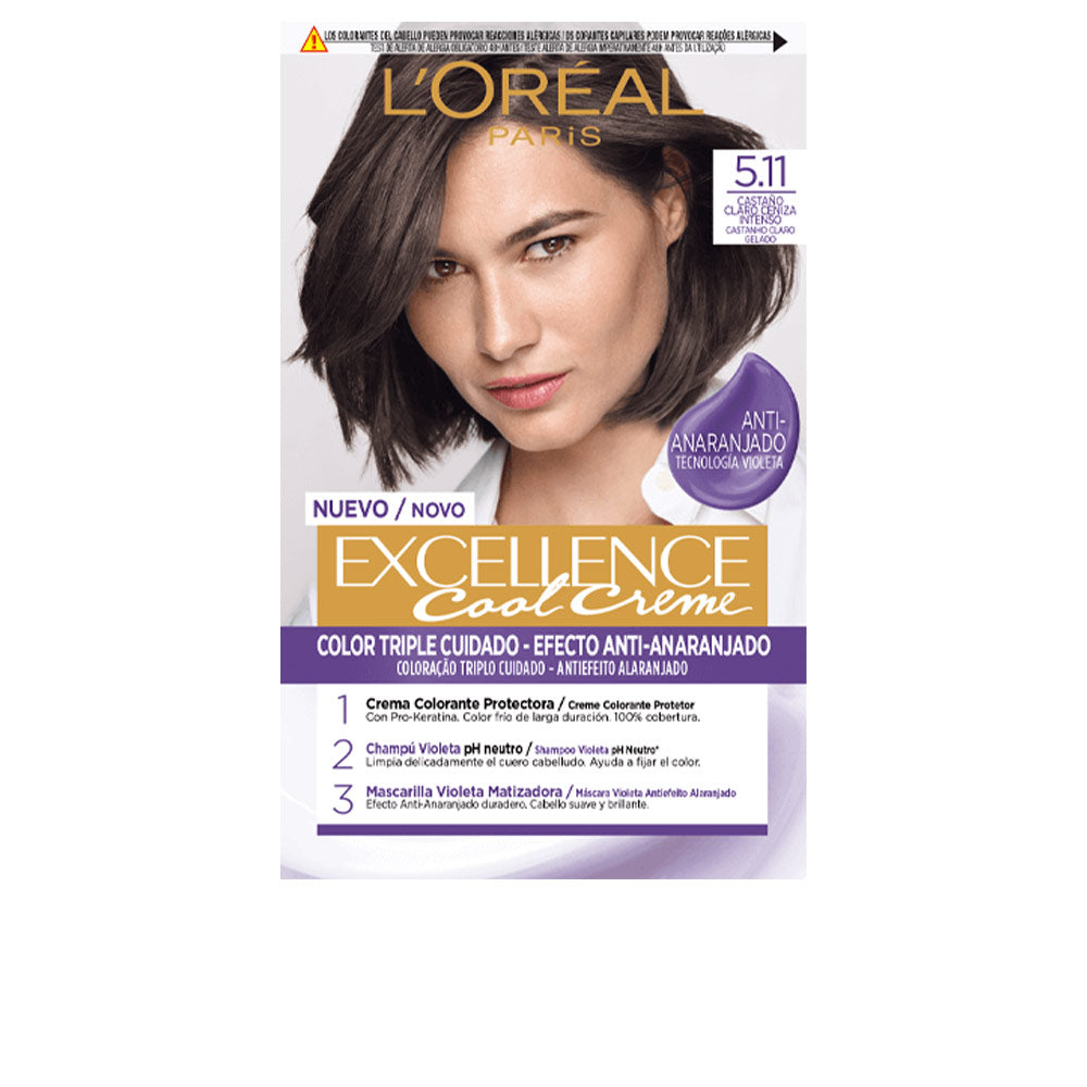 192 ml cool ash light brown permanent hair colour cream tube and developer