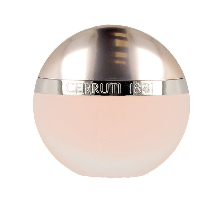 Rounded crystal 30 ml floral Eau de Toilette with metallic semicircular cap