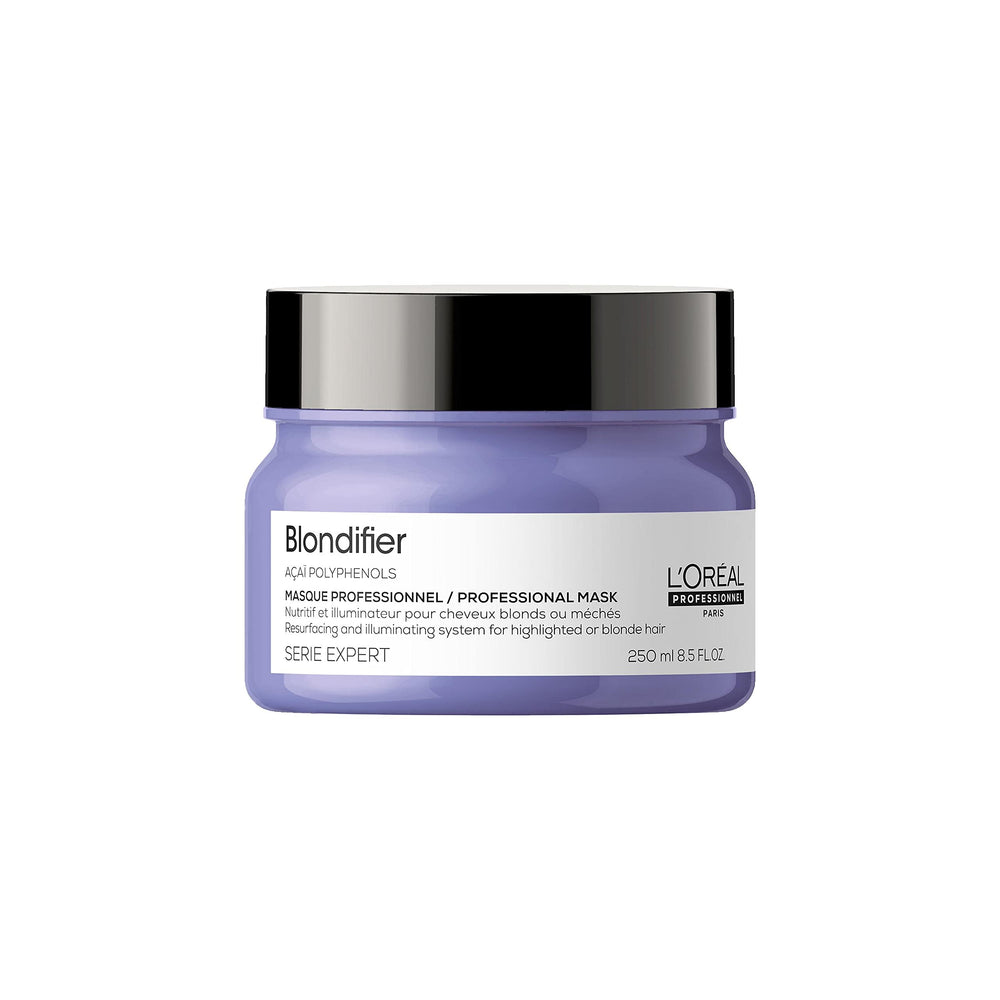 250 ml jar of restorative açai hair mask for thick blonde, highlighted hair