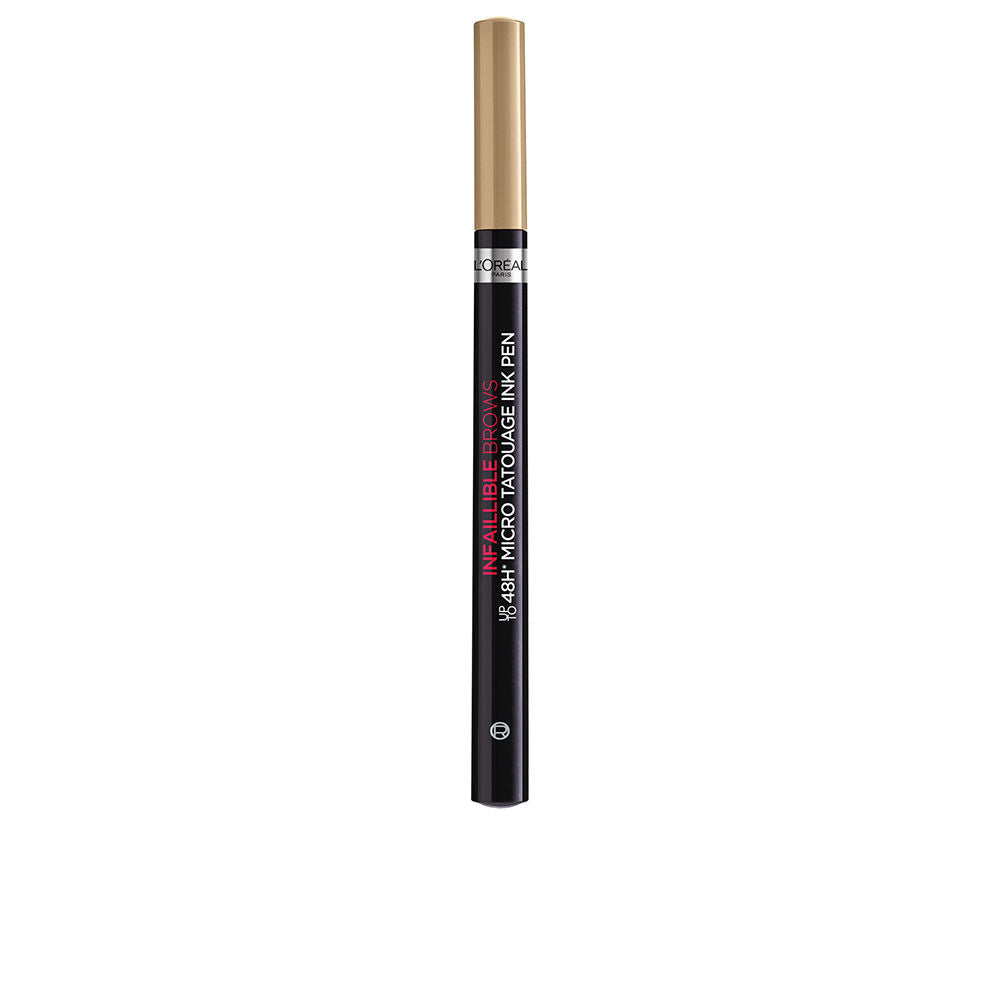 Slim micro‑tattoo brow pen with trident micro‑tip, blonde shade, 4.5 ml