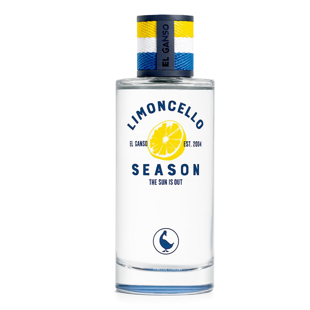 Glass 125 ml citrus fougère cologne bottle, lemon-inspired label, ozonic fragrance