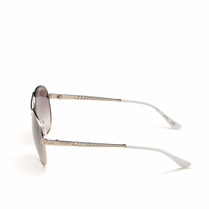 Rose-gold metal aviator sunglasses with brown lenses, 60mm lenses, 135mm temples
