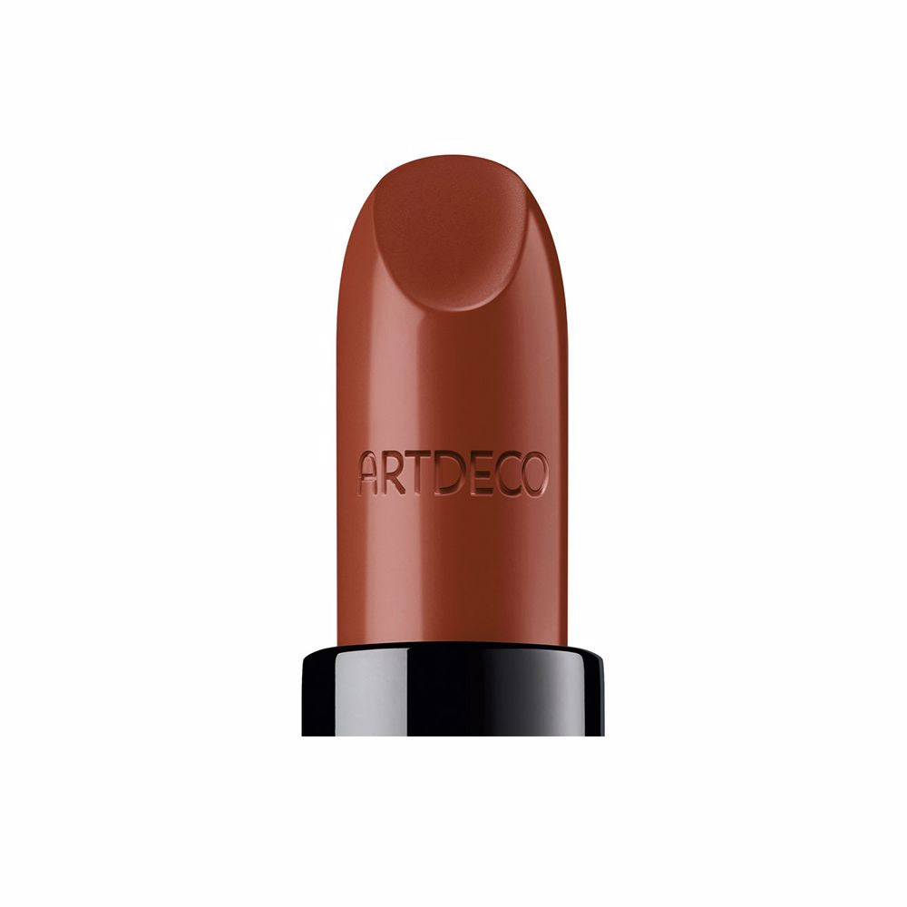 Burnt sienna cream‑gel lipstick bullet, satin finish, 4 g