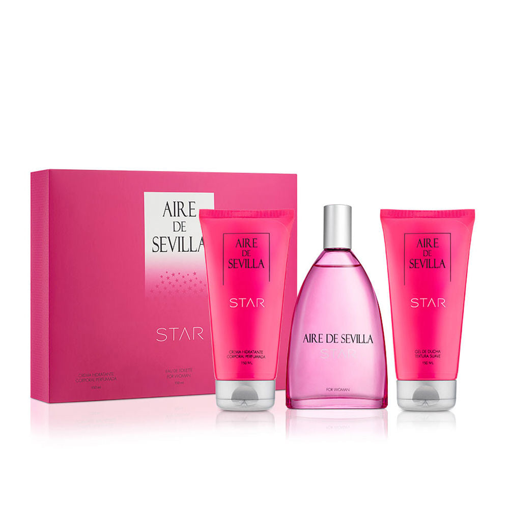 Three-piece fruity gourmand perfume gift set with eau de toilette, shower gel, cream