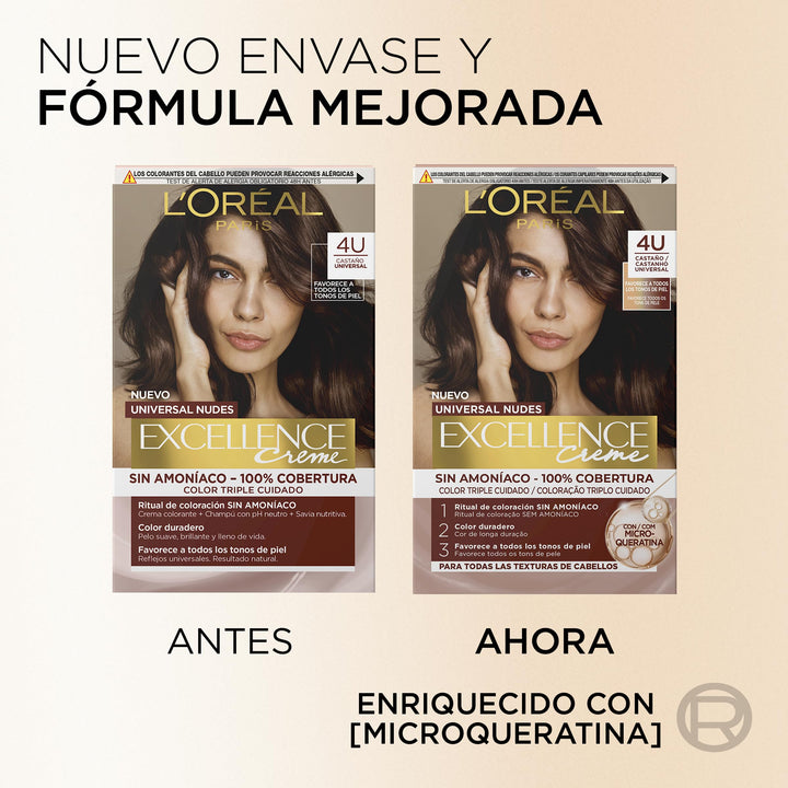 Tube and developer bottle of Universal Nudes creme hair colour, darkest brunette shade