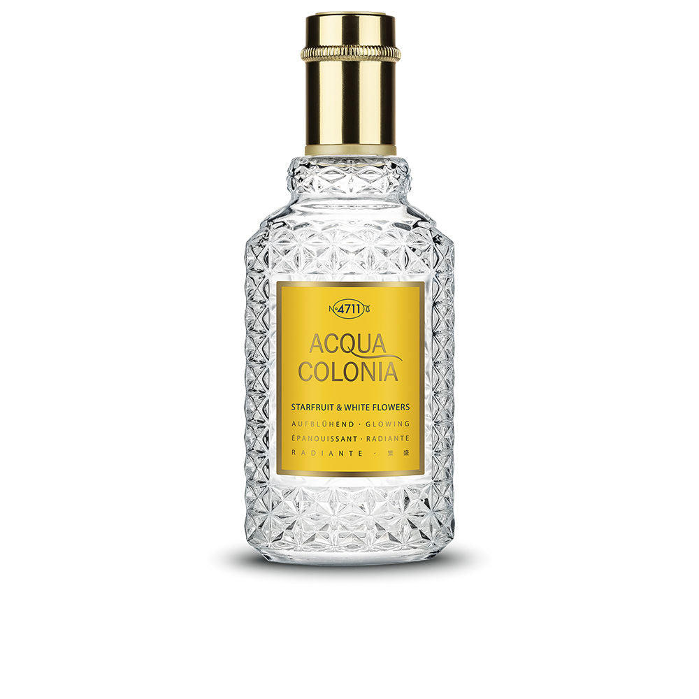 Clear 50 ml perfume bottle labelled Starfruit &amp; White Flowers, fruity-floral scent, Unisex