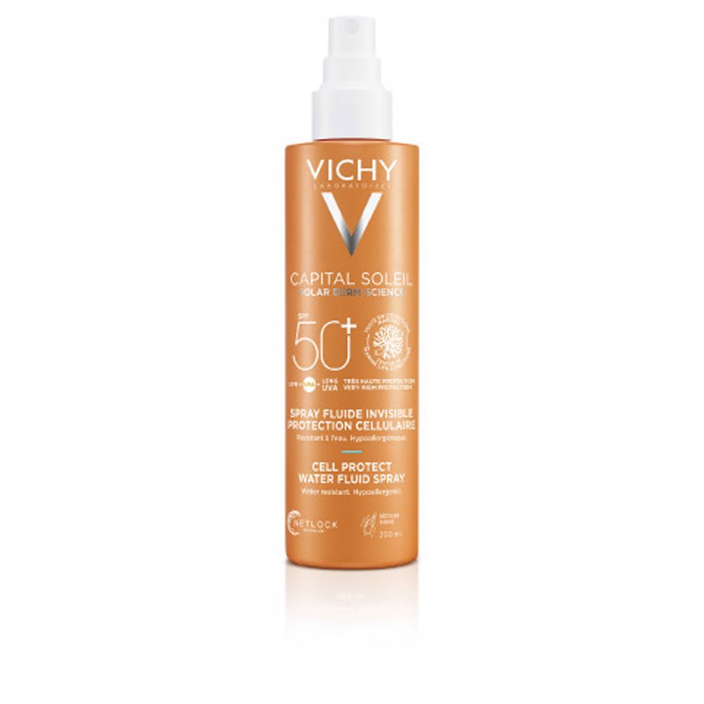 200 ml clear spray bottle of high‑protection SPF50+ water fluid sunscreen, Unisex