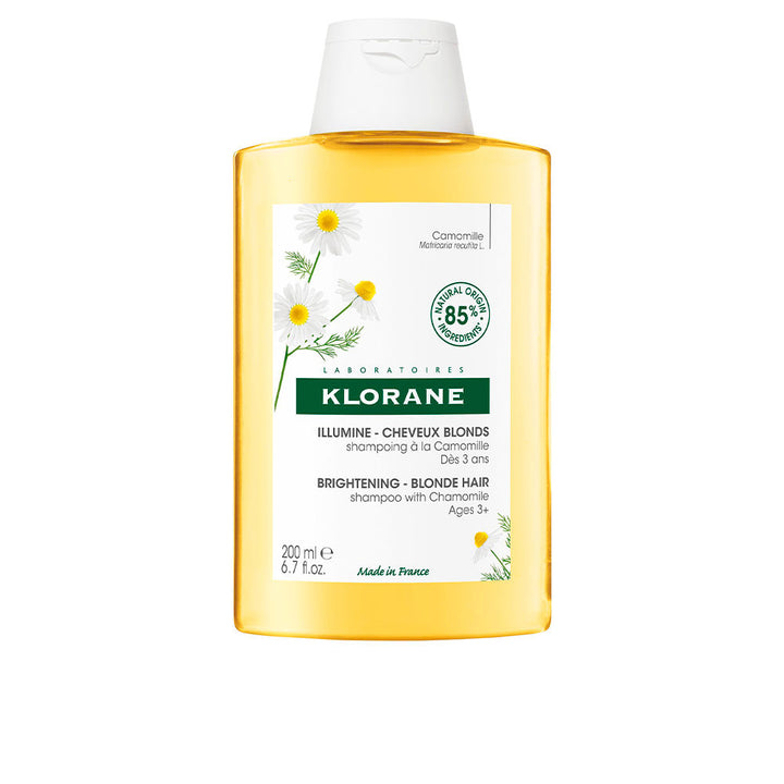 200 ml chamomile brightening shampoo bottle; gentle cleanser for blonde hair