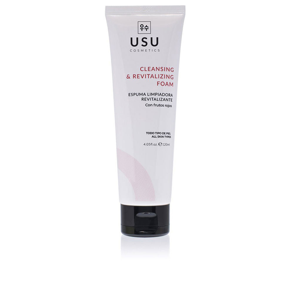 120 ml bottle of revitalising berry foaming facial cleanser, lightweight foam