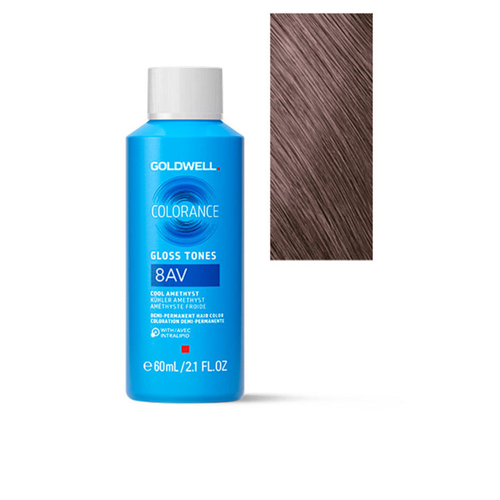 Tube of 8AV light ashy blonde demi‑permanent hair colour, 60 ml, glossy finish