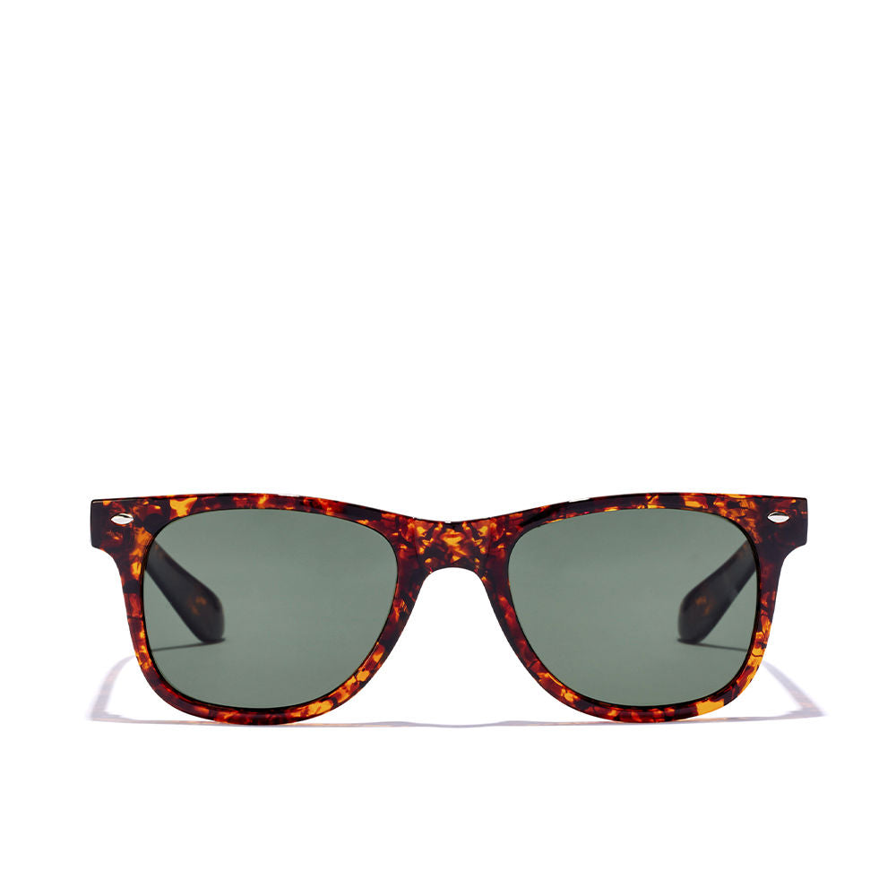 Matte frosted white square sunglasses with iridescent ruby polarised lenses, Unisex