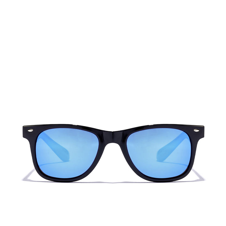 Matte frosted white square sunglasses with iridescent ruby polarised lenses, Unisex