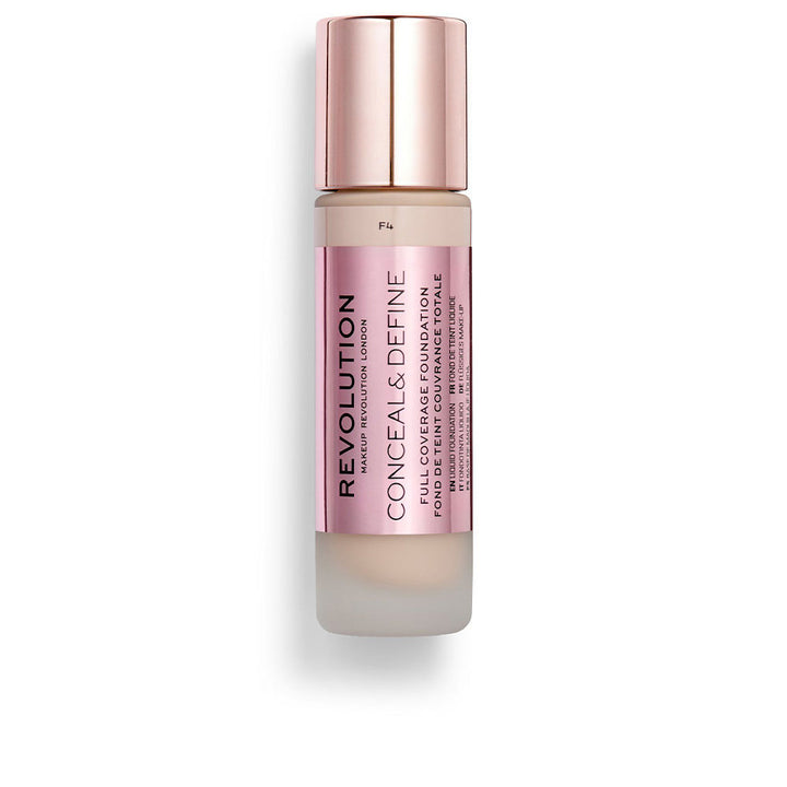 Glass bottle foundation, creamy semi-matte formula, shade F4, 23 ml