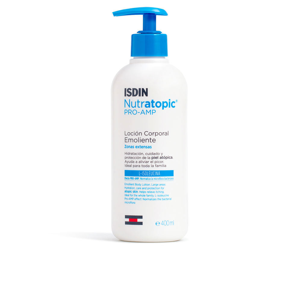 400 ml dispenser of emollient niacinamide body lotion for atopic skin, fragrance-free