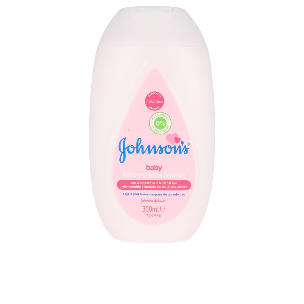 Bottle of JOHNSON'S Baby Liquid Cream, gentle moisturizer for newborn and infant skin.