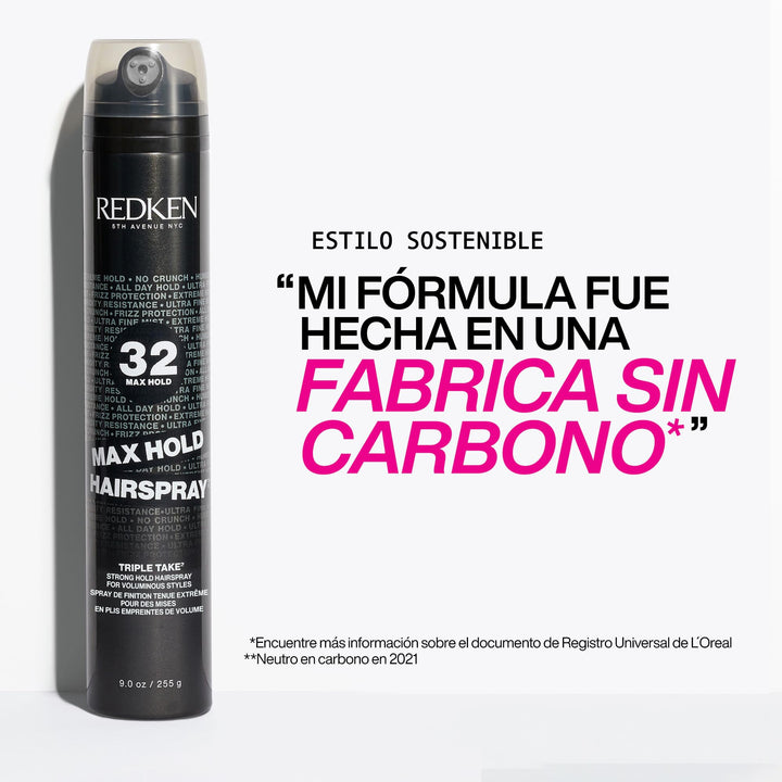 Matte aerosol can of volumising maximum‑hold hairspray, 300 ml, fine mist
