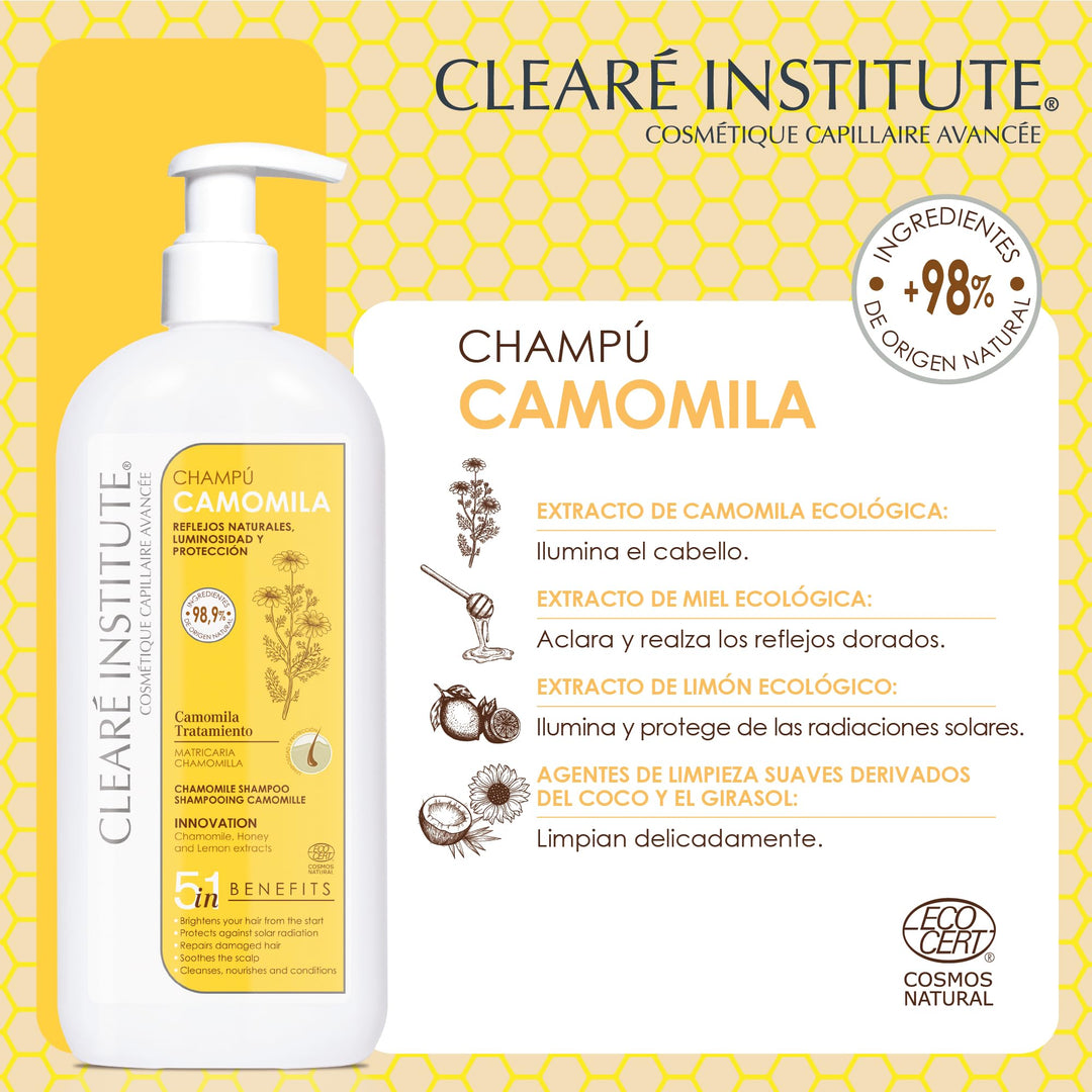 400 ml ECO chamomile shampoo bottle, natural extracts, Unisex hair brightening