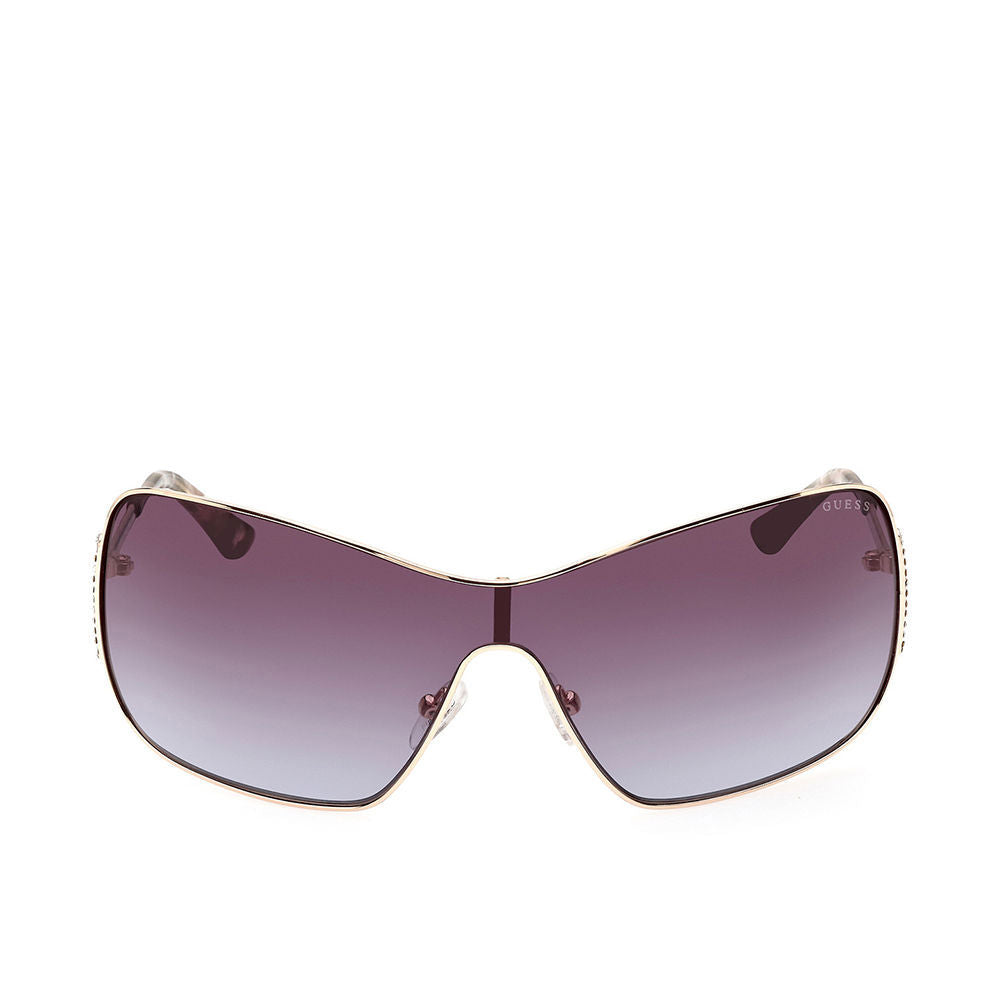 Gold metal cat-eye sunglasses with acetate rims, 110 mm width, women’s style