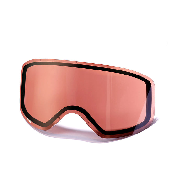 Orange mirrored ZEISS replacement goggle lens for 180x95 mm frames, with pouch
