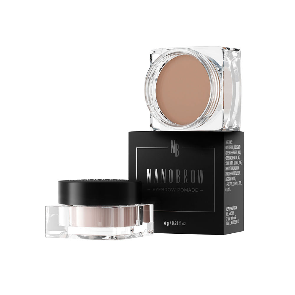 6 g light brown cream brow pomade in compact, angled brush ready