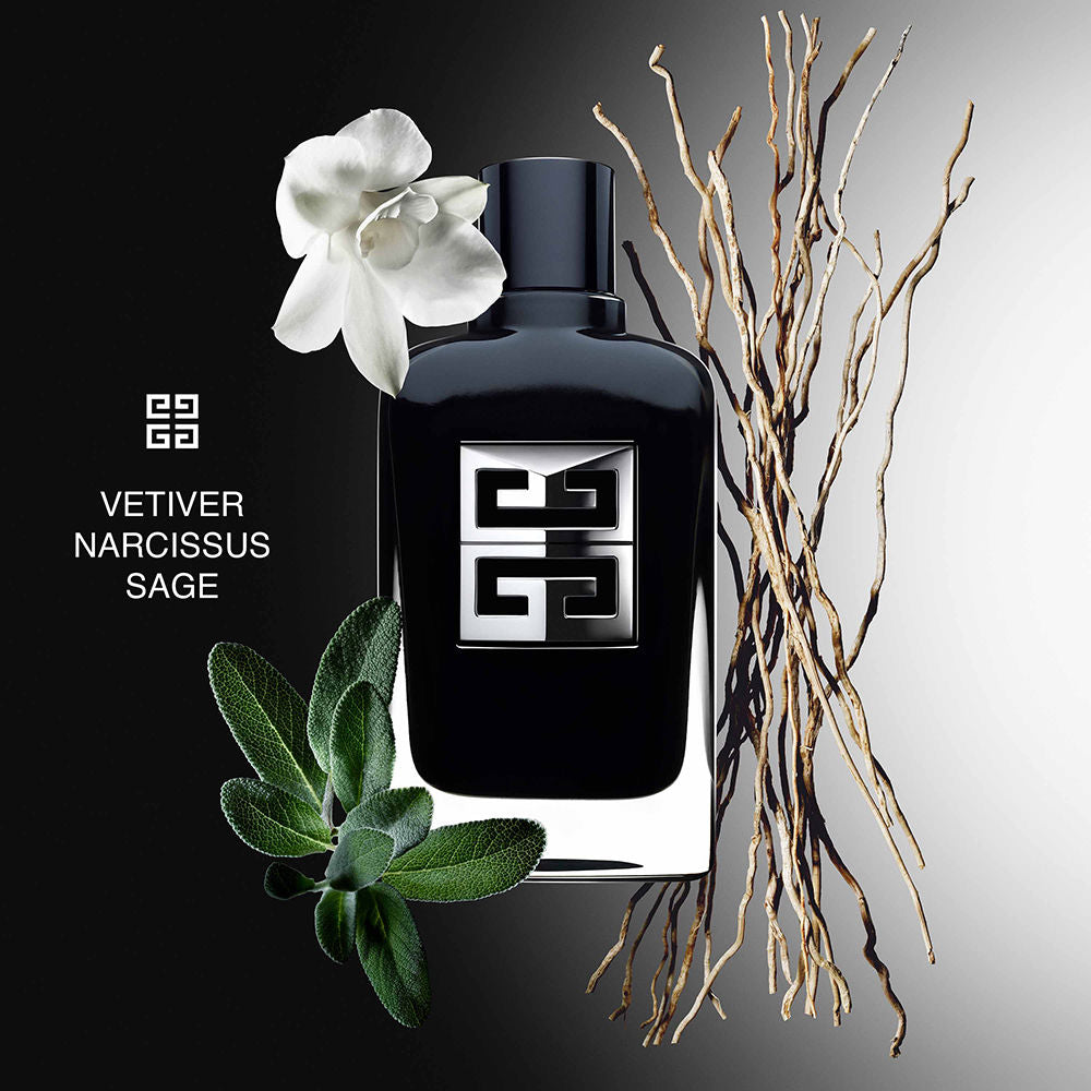 Black couture-style perfume bottle with silver monogram, 60 ml Eau de Parfum