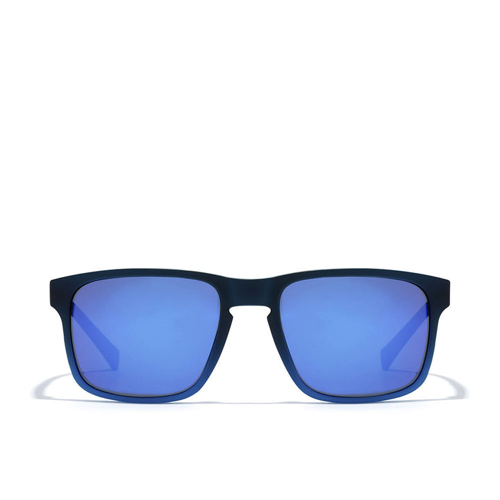 Unisex square black nylon sunglasses with 55 mm lenses and slim temples