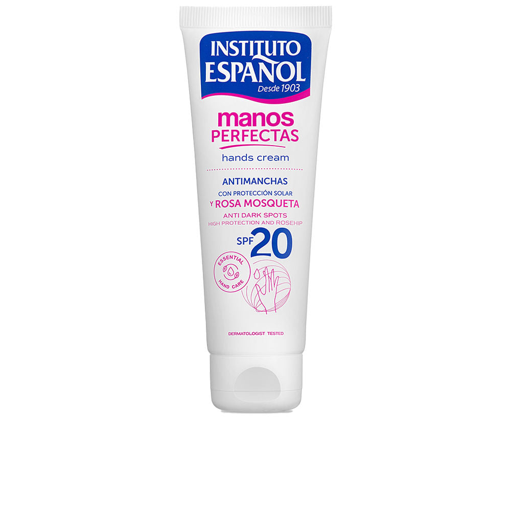 Tube of rosehip hand cream, 75 ml, SPF, smooth cream texture