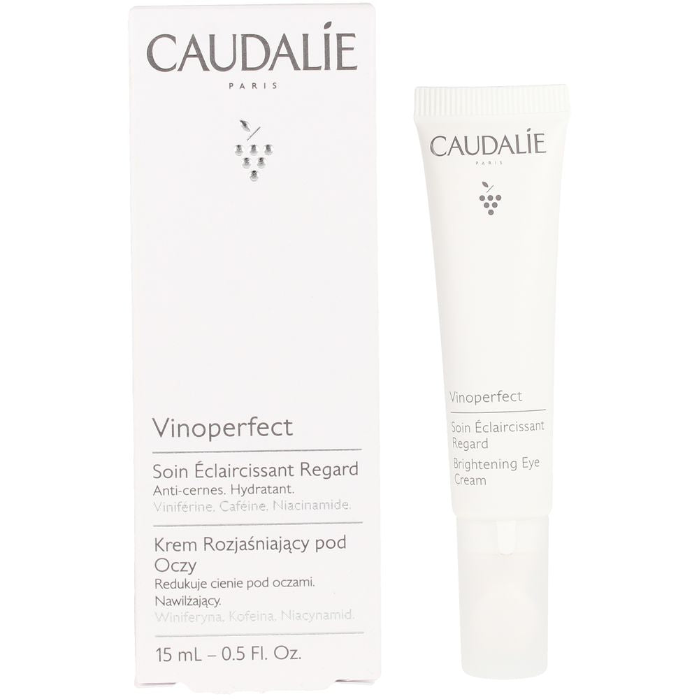 15 ml tube of Vinoperfect illuminating eye cream with ceramic applicator