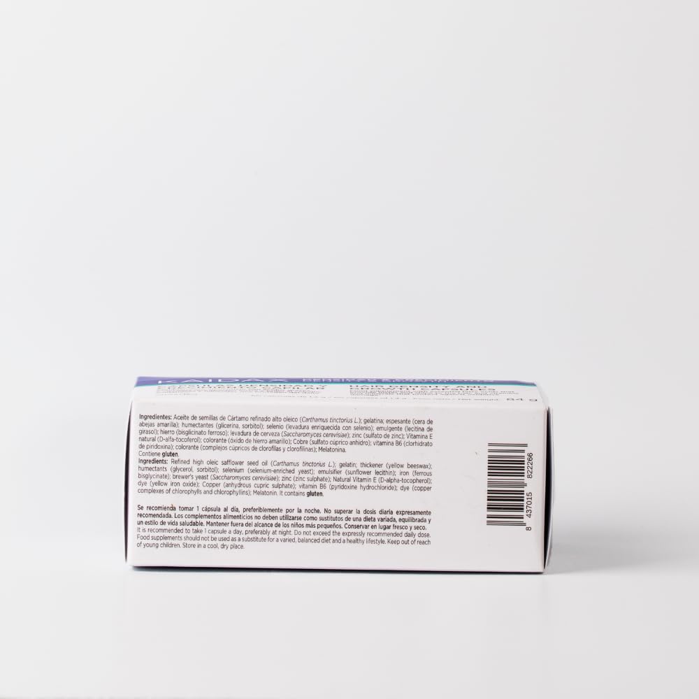 Bottle of 60 safflower oil hair growth capsules, dietary supplement, Unisex